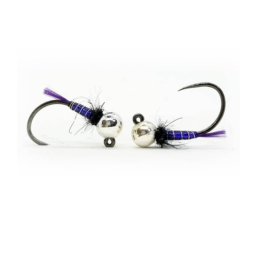infa Danymph con bead in tungsteno Slotted Silver per trote e temoli