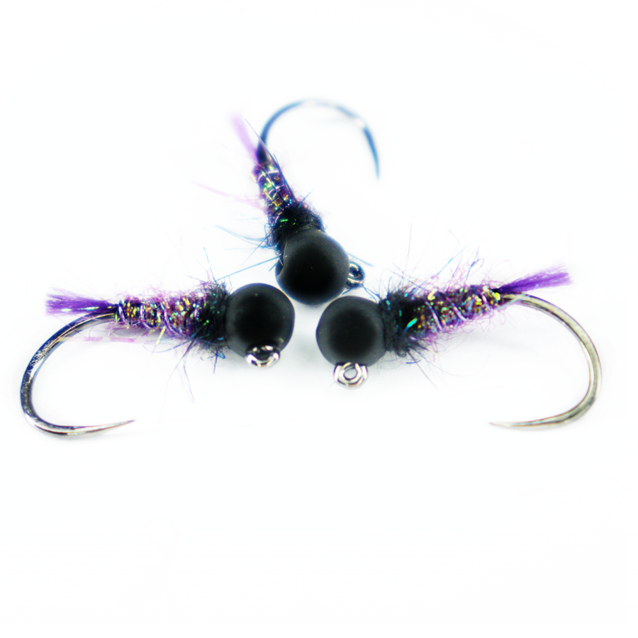 infa Danymph con bead in tungsteno Slotted Silver per trote e temoli