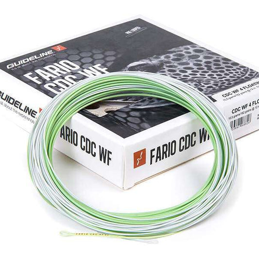 Coda di topo Guideline Fario CDC WF di colore grigio e verde, con asola saldata per pesca a mosca.