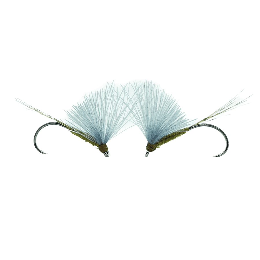 Mosca Baetis Olive dry fly artigianale per trote e temoli