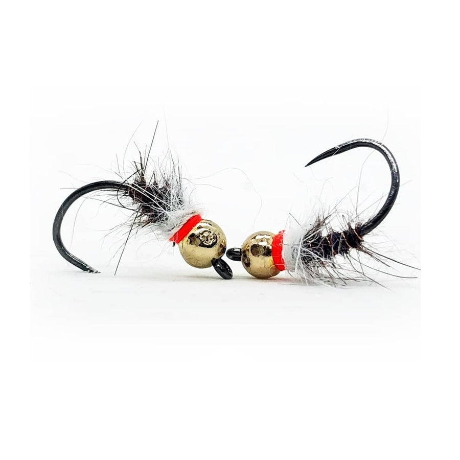Ninfa Bianca e Marrone con bead in tungsteno per trote e temoli