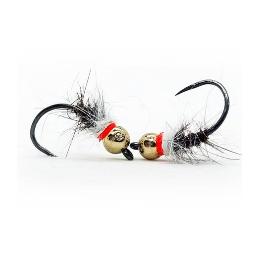 Ninfa Bianca e Marrone con bead in tungsteno per trote e temoli