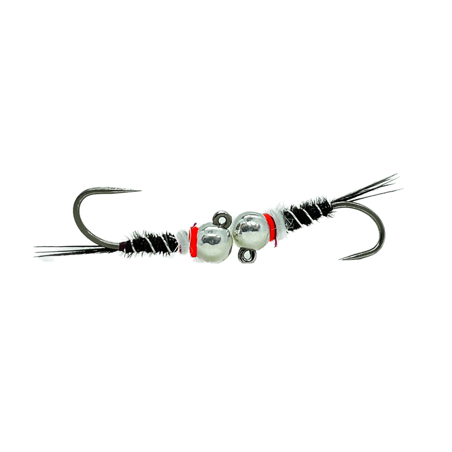 Ninfa Bianca e Nera con bead in tungsteno per trote e temoli
