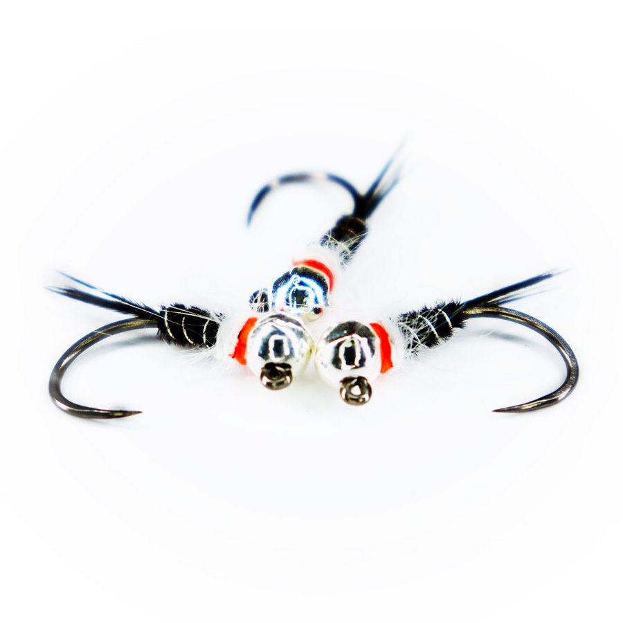 Ninfa Bianca e Nera con bead in tungsteno per trote e temoli