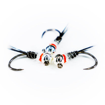 Ninfa Bianca e Nera con bead in tungsteno per trote e temoli