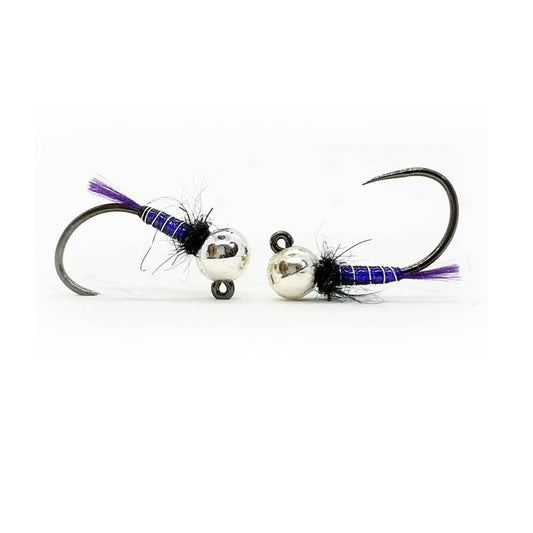 infa Danymph con bead in tungsteno Slotted Silver per trote e temoli