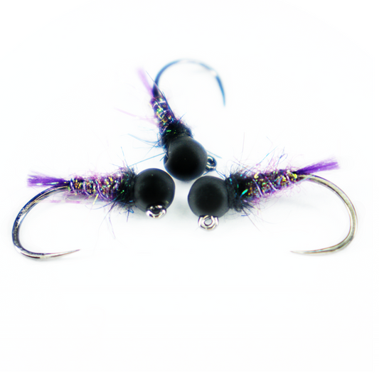 infa Danymph con bead in tungsteno Slotted Silver per trote e temoli