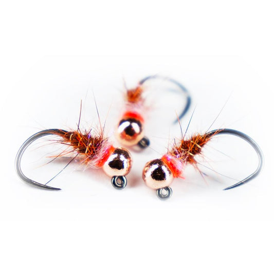 Ninfa Rosa e Marrone con bead in tungsteno per trote e temoli