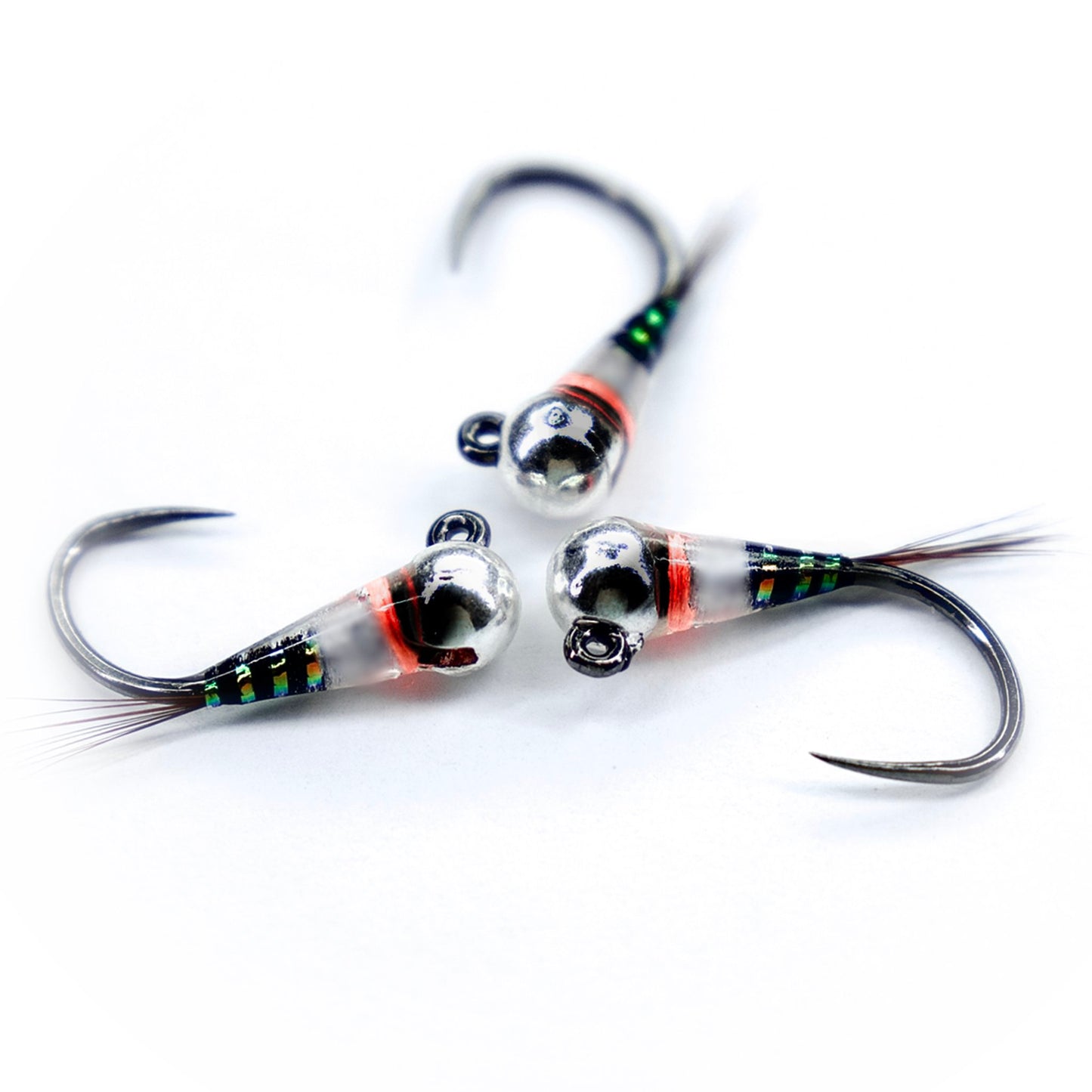 Ninfa Perdigon Bianca e Nera con bead in tungsteno per trote e temoli