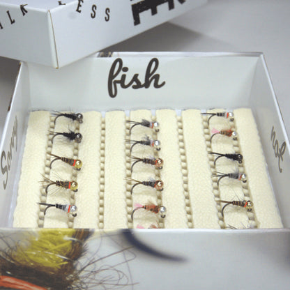 Selezione ninfe Dolomiti Classic in coda di fagiano create da Diego Riggi. Include Killer Grayling e Pheasant Tail per temoli e fario.