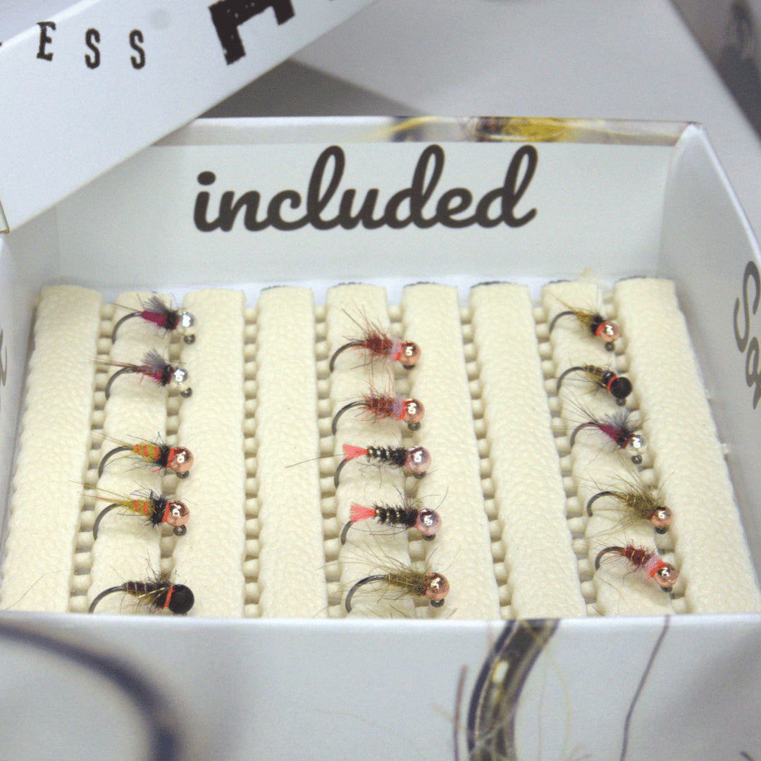 Selezione Alpine Search ninfe in lepre e flash tag di Diego Riggi. Modelli Hare Olive e Martini per pesca a mosca in Dolomiti.