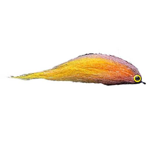 Streamer 'Marmorata' da 16/18 cm, un'esca artificiale che imita realisticamente una giovane trota marmorata, ideale per la pesca di grandi predatori come hucho e trote trofeo.